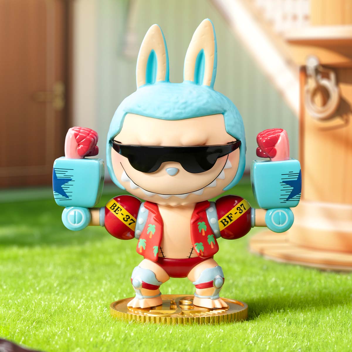 Labubu × One Piece Franky Figurine – Limited Edition Cyborg Carpenter Collectible